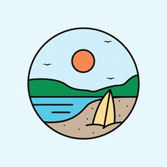 Naklejka premium beach logo design vector illustration
