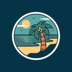 beach logo design vector illustration