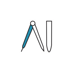 Obraz premium Drawing compass icon