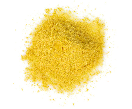 nutritional yeast flakes isolated on white background