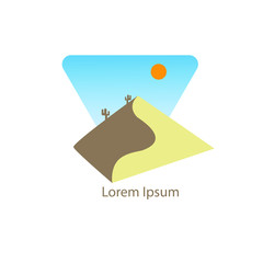 Desert Logo Template. Desert Logotype Isolated. Desert Vector Illustration.. symbol icon