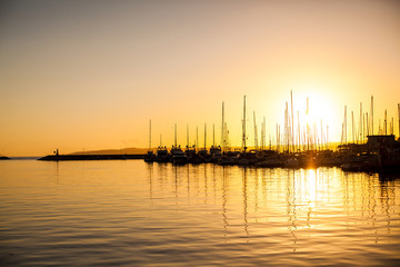 Sunset. Sunset at the port of Estepona.