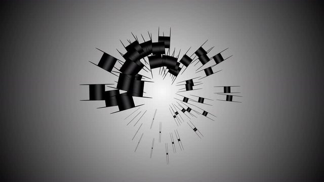 Fantastic animation with abstract 3D objects in slow motion, 4096x2304 loop 4K