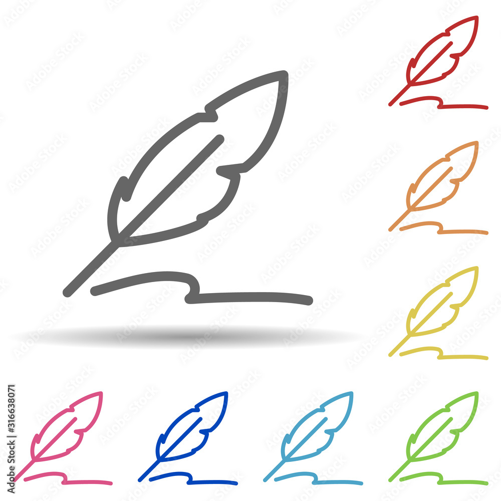 Poster author sign, theatre in multi color style icon. simple thin line, outline vector of theatre icons fo