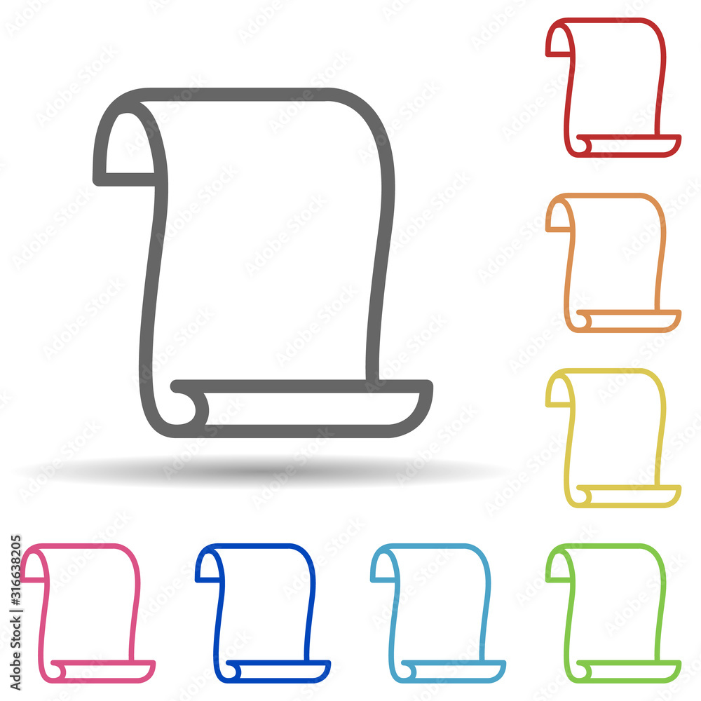 Poster old manuscripts in multi color style icon. simple thin line, outline vector of theatre icons for ui 