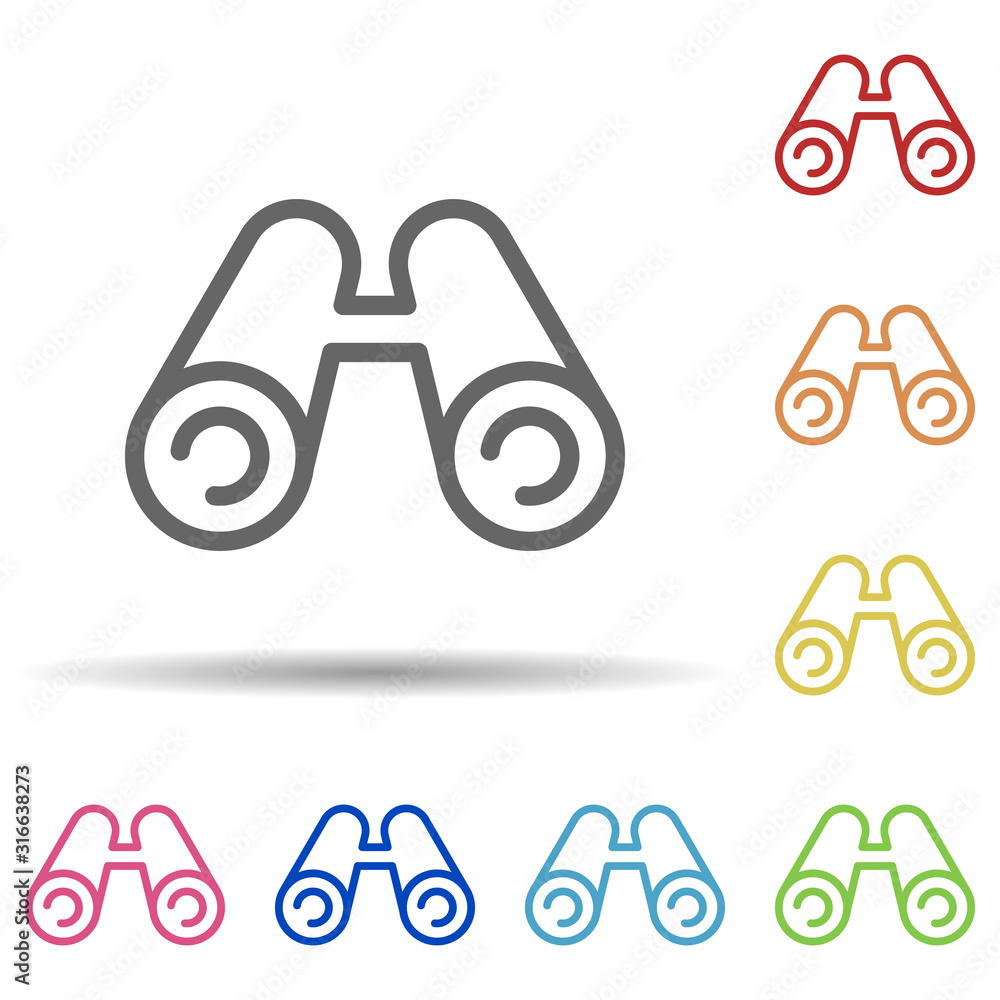 Aufkleber theatre binoculars in multi color style icon. simple thin line, outline vector of theatre icons for 