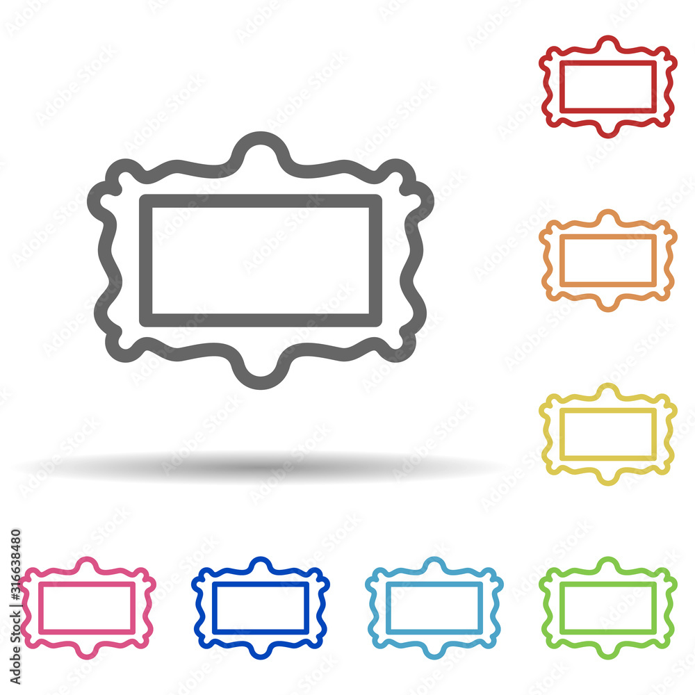 Poster theatre frame in multi color style icon. simple thin line, outline vector of theatre icons for ui an