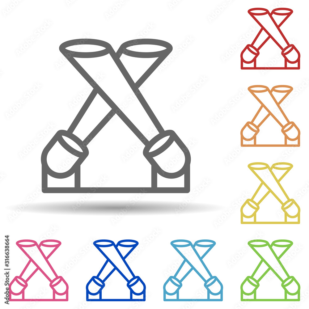 Poster spotlights, theatre in multi color style icon. simple thin line, outline vector of theatre icons for