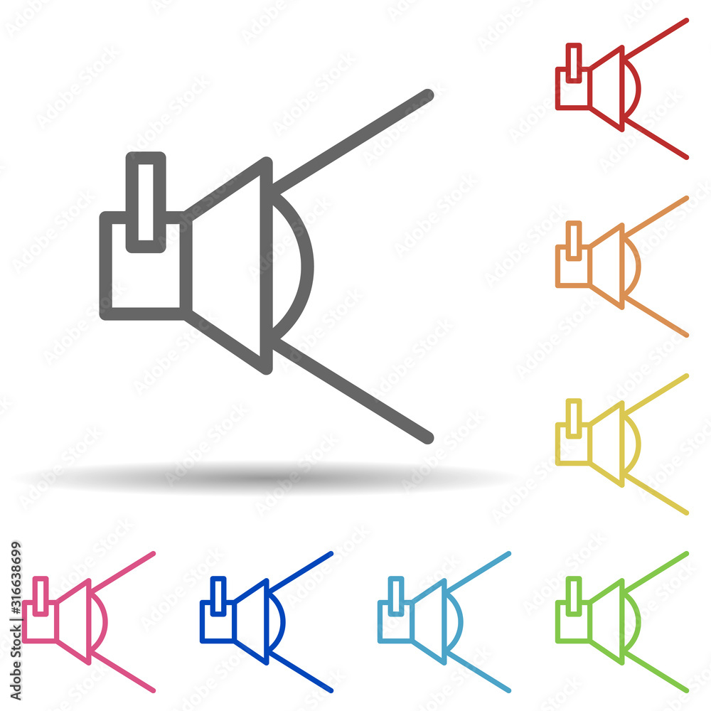 Poster spotlights, theatre in multi color style icon. simple thin line, outline vector of theatre icons for