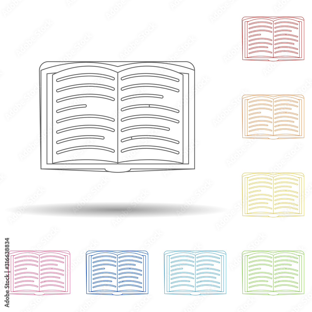 Poster open book flat in multi color style icon. simple thin line, outline vector of book icons for ui and 