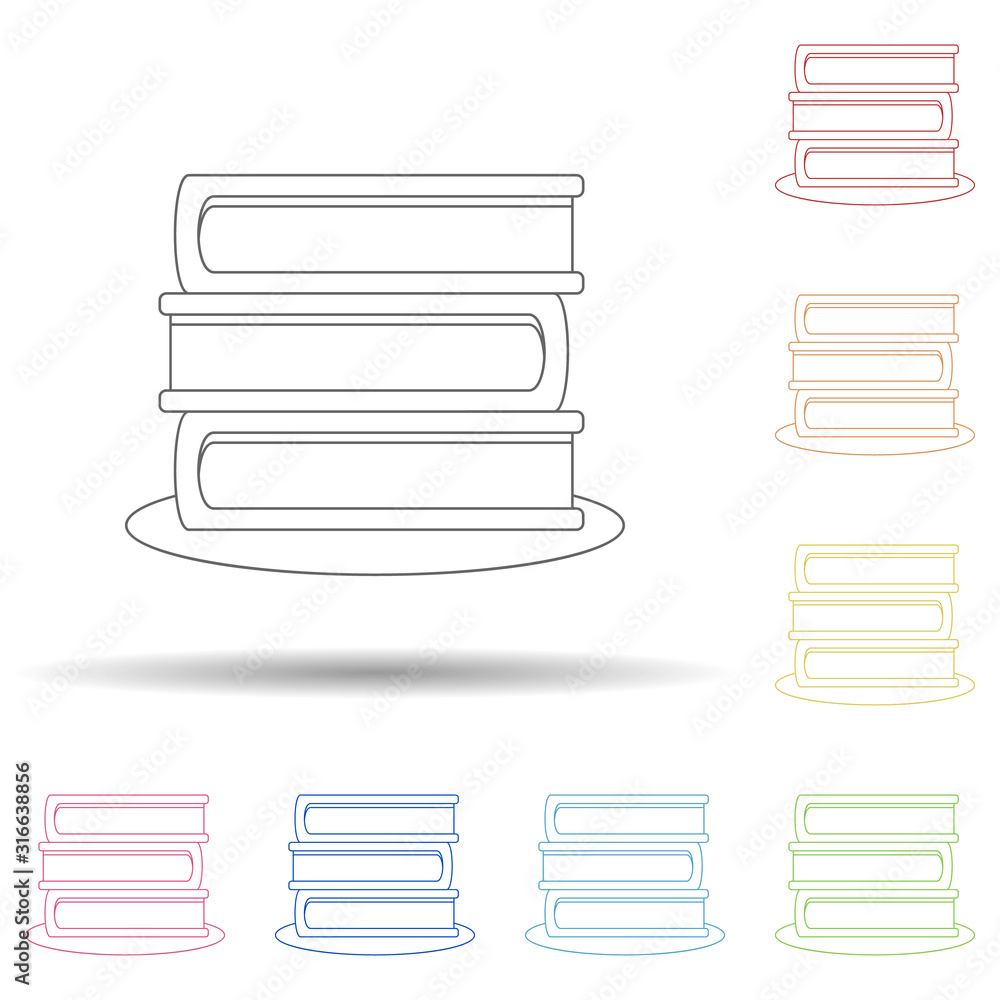 Poster books flat in multi color style icon. simple thin line, outline vector of book icons for ui and ux, 