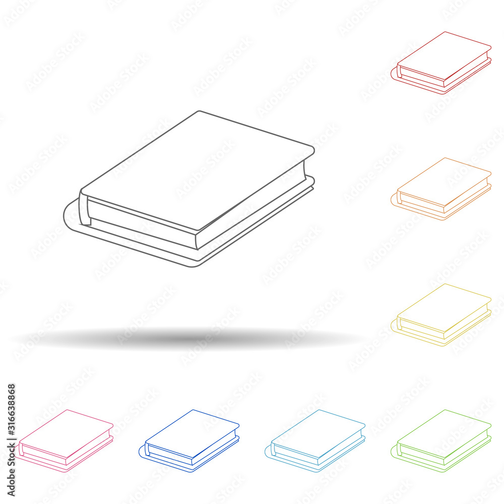 Poster book flat in multi color style icon. simple thin line, outline vector of book icons for ui and ux, w