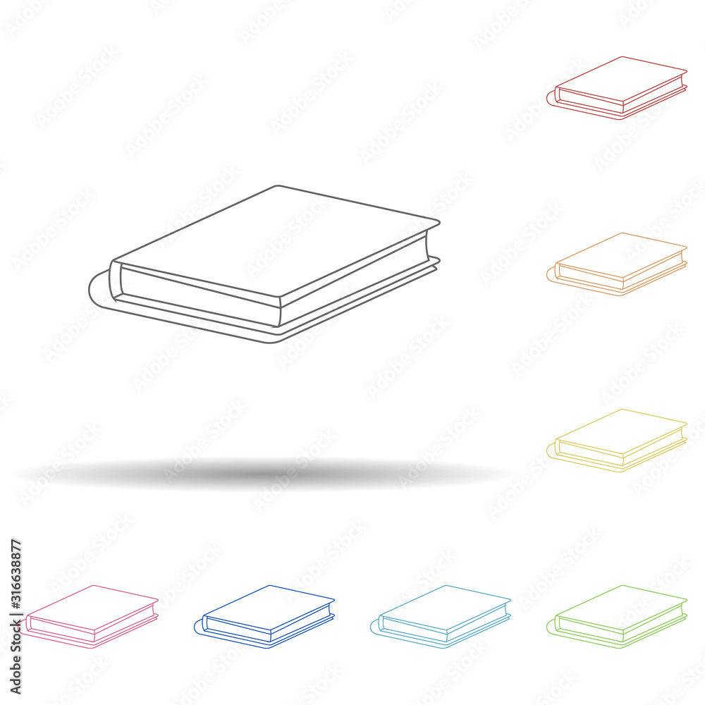 Poster book flat in multi color style icon. simple thin line, outline vector of book icons for ui and ux, w
