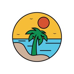 beach logo design vector illustration