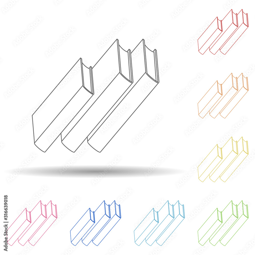 Poster pile of books flat in multi color style icon. simple thin line, outline vector of book icons for ui 