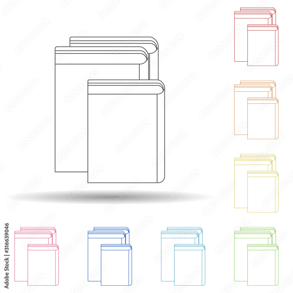 Poster books flat in multi color style icon. simple thin line, outline vector of book icons for ui and ux, 