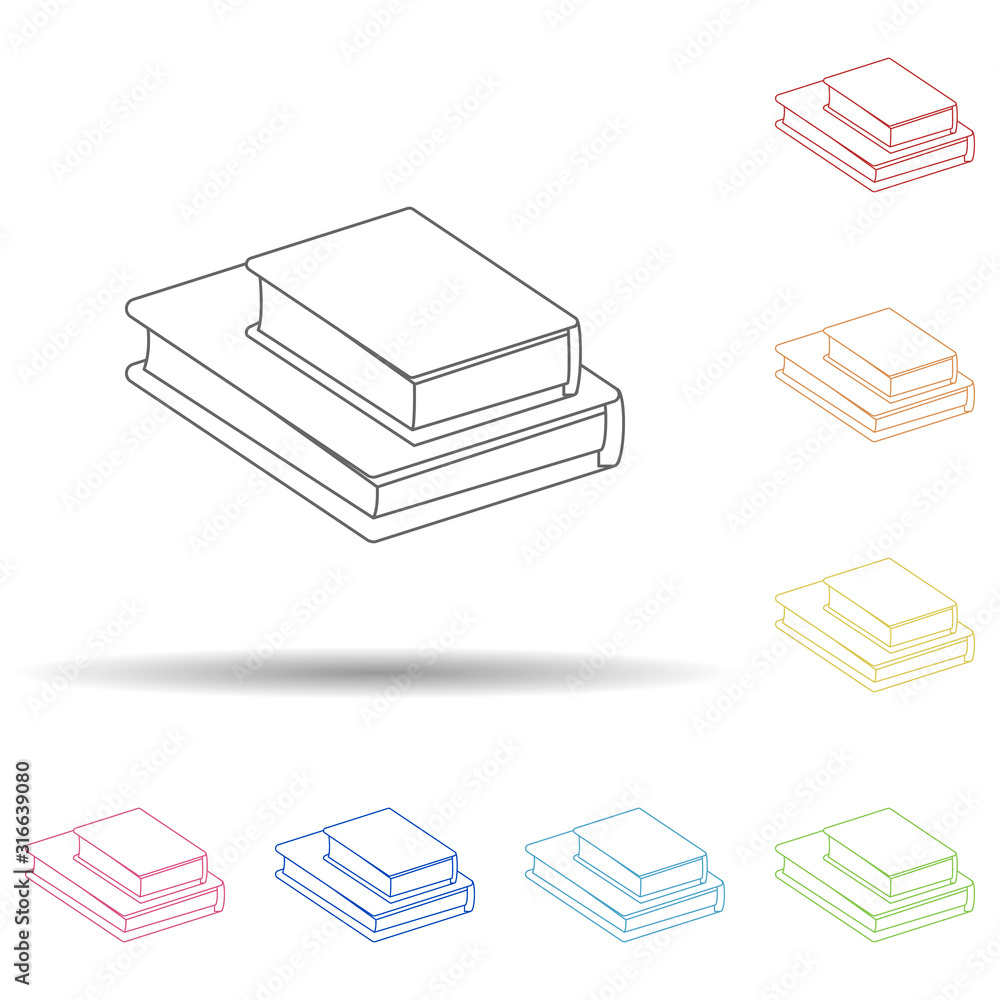 Poster books flat in multi color style icon. simple thin line, outline vector of book icons for ui and ux, 
