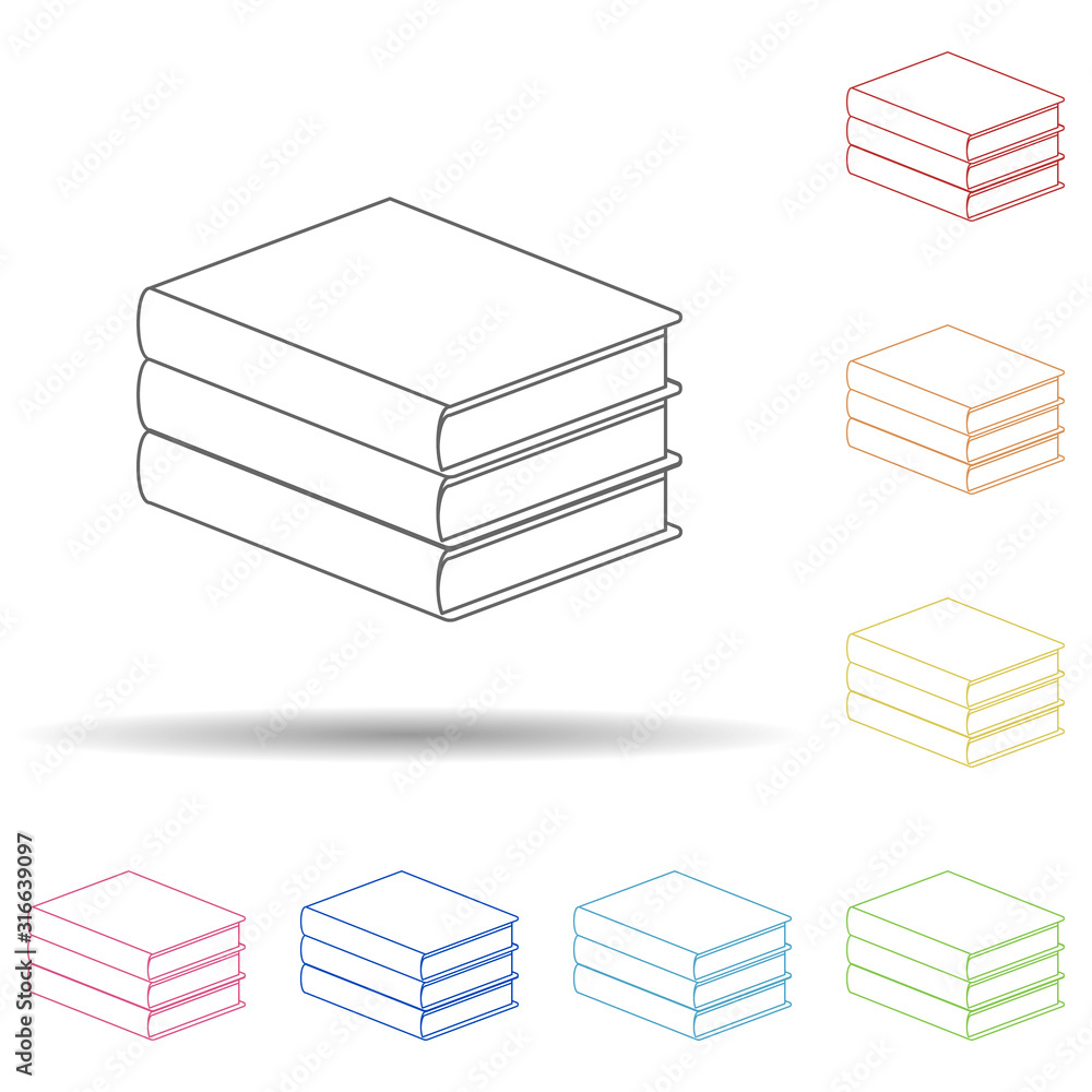 Poster books flat in multi color style icon. simple thin line, outline vector of book icons for ui and ux, 
