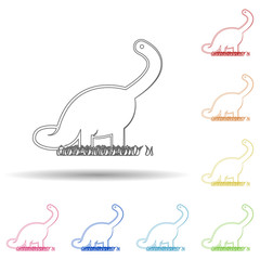 Brontosaurus cartoon icon. Element of jurassic period icon for mobile concept and web apps. Color cartoon brontosaurus icon can be used for web and mobile