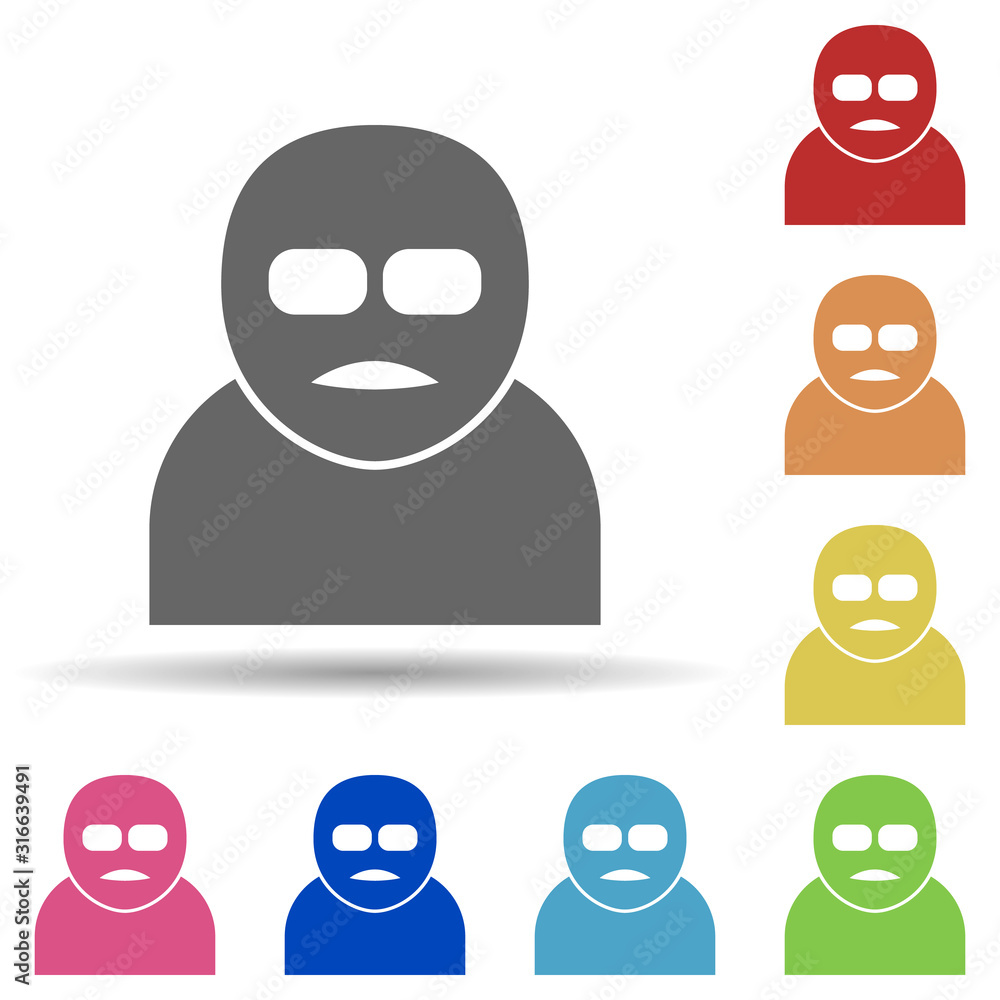Poster terrorist in multi color style icon. simple glyph, flat vector of army icons for ui and ux, website 