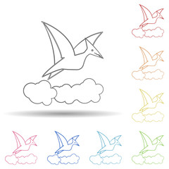 Pterodactyl cartoon icon. Element of jurassic period icon for mobile concept and web apps. Color cartoon pterodactyl icon can be used for web and mobile