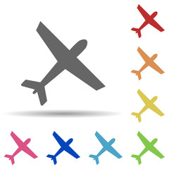 Aircraft in multi color style icon. Simple glyph, flat vector of army icons for ui and ux, website or mobile application