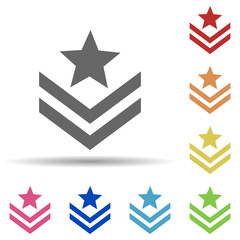 Rank on the sleeve in multi color style icon. Simple glyph, flat vector of army icons for ui and ux, website or mobile application