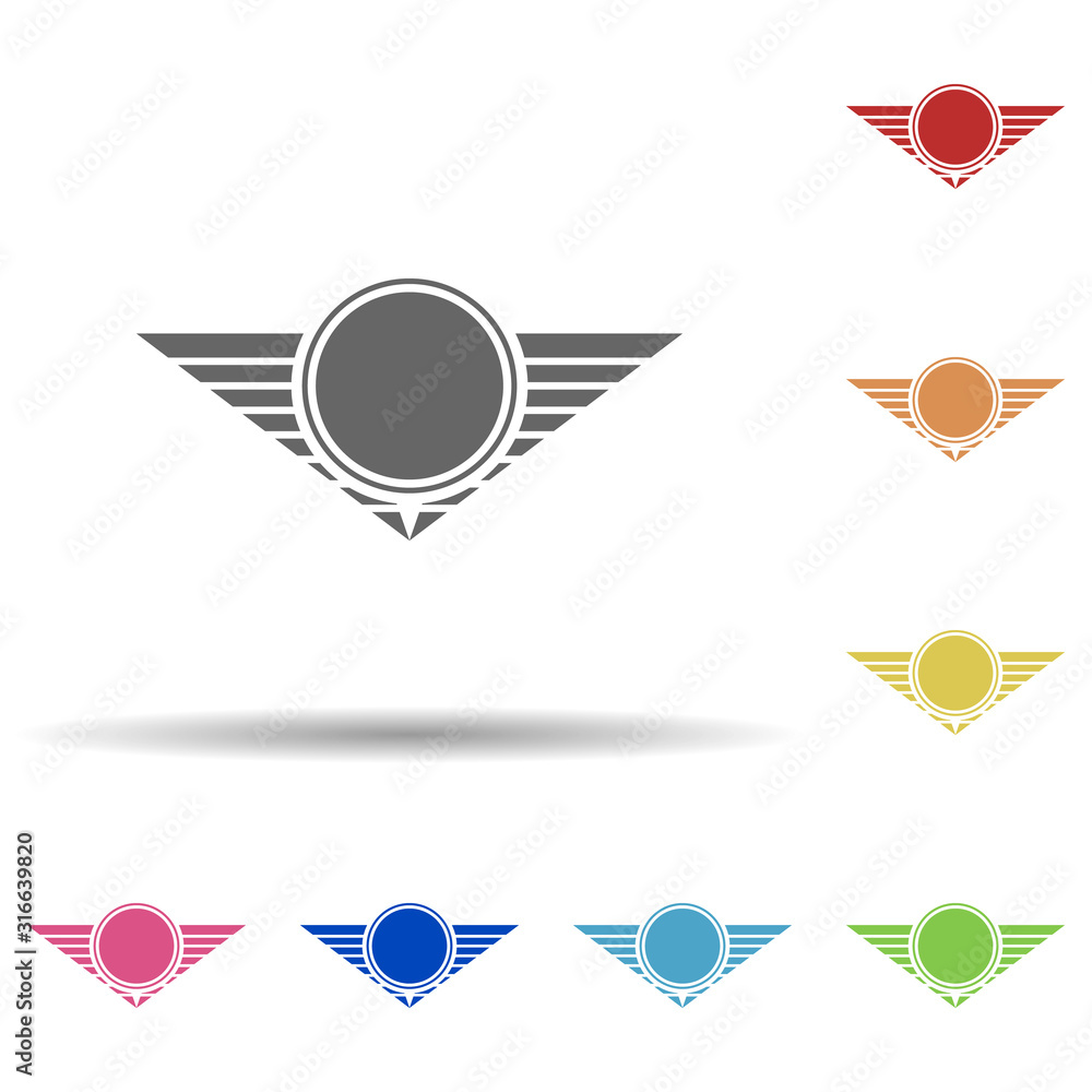 Poster star of a military pilot in multi color style icon. simple glyph, flat vector of army icons for ui a