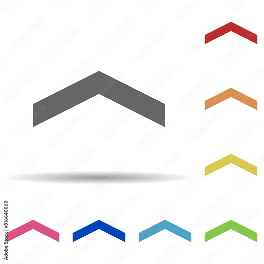 Poster rank of private in multi color style icon. simple glyph, flat vector of army icons for ui and ux, we