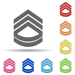 Rank in epaulettes in multi color style icon. Simple glyph, flat vector of army icons for ui and ux, website or mobile application
