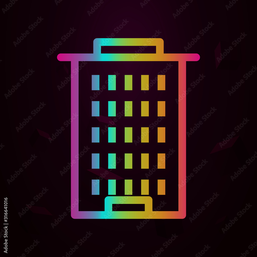 Poster residential building nolan style icon. simple thin line, outline vector of buildings icons for ui an