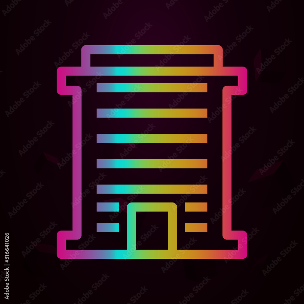Poster residential building nolan style icon. simple thin line, outline vector of buildings icons for ui an