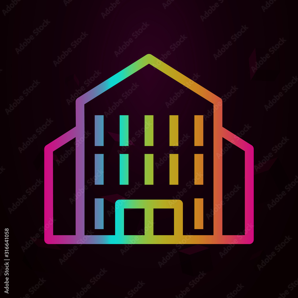 Poster building nolan style icon. Simple thin line, outline vector of buildings icons for ui and ux, website or mobile application