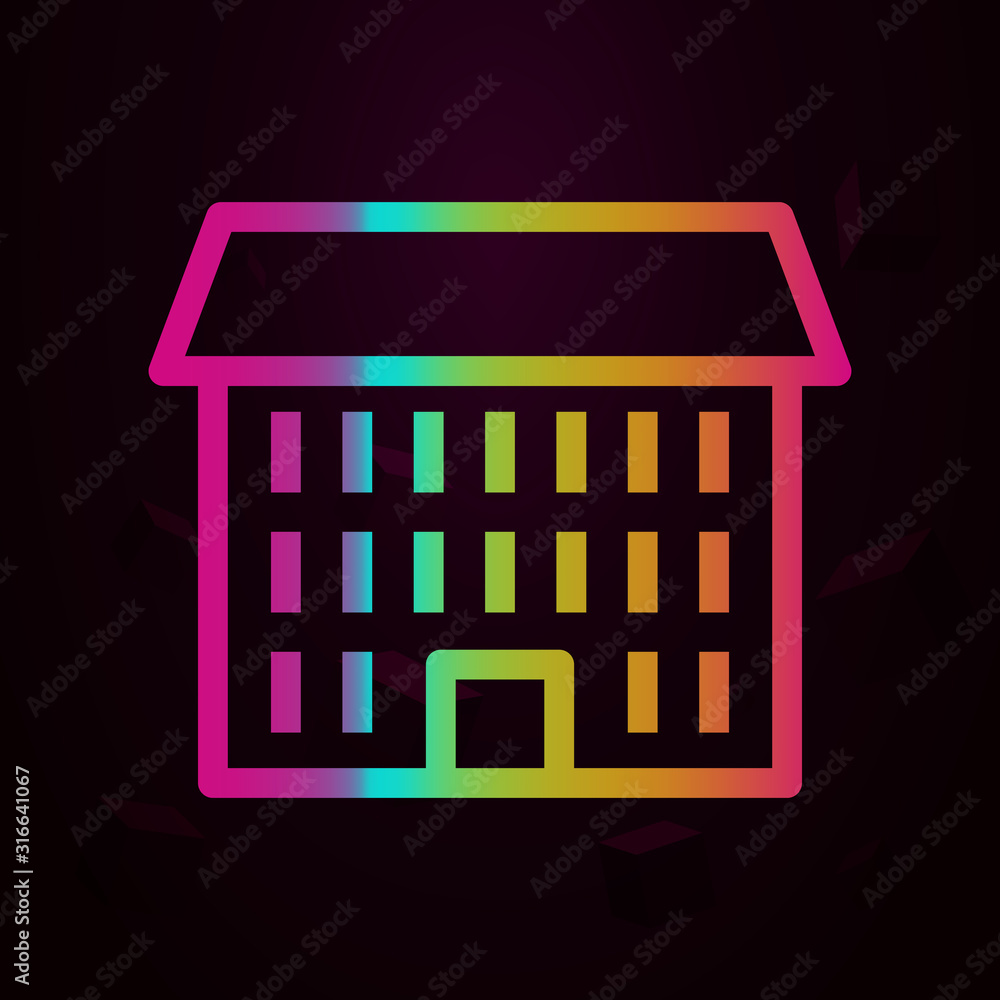 Poster public institution nolan style icon. simple thin line, outline vector of buildings icons for ui and 