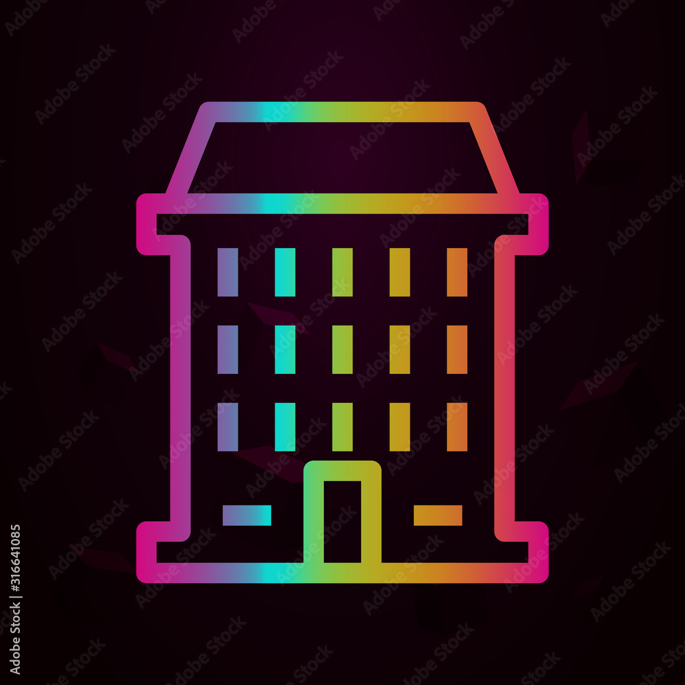 Poster residential building nolan style icon. simple thin line, outline vector of buildings icons for ui an