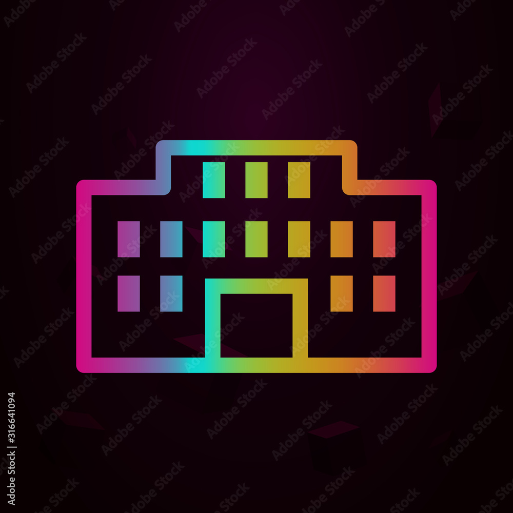 Poster building nolan style icon. Simple thin line, outline vector of buildings icons for ui and ux, website or mobile application