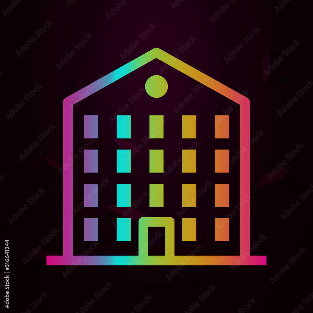 Poster building nolan style icon. Simple thin line, outline vector of buildings icons for ui and ux, website or mobile application
