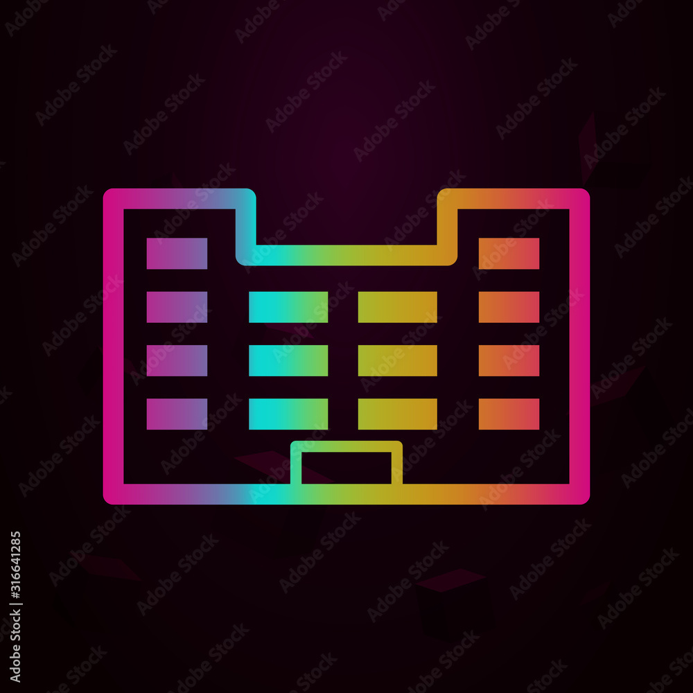 Poster police building nolan style icon. simple thin line, outline vector of buildings icons for ui and ux,