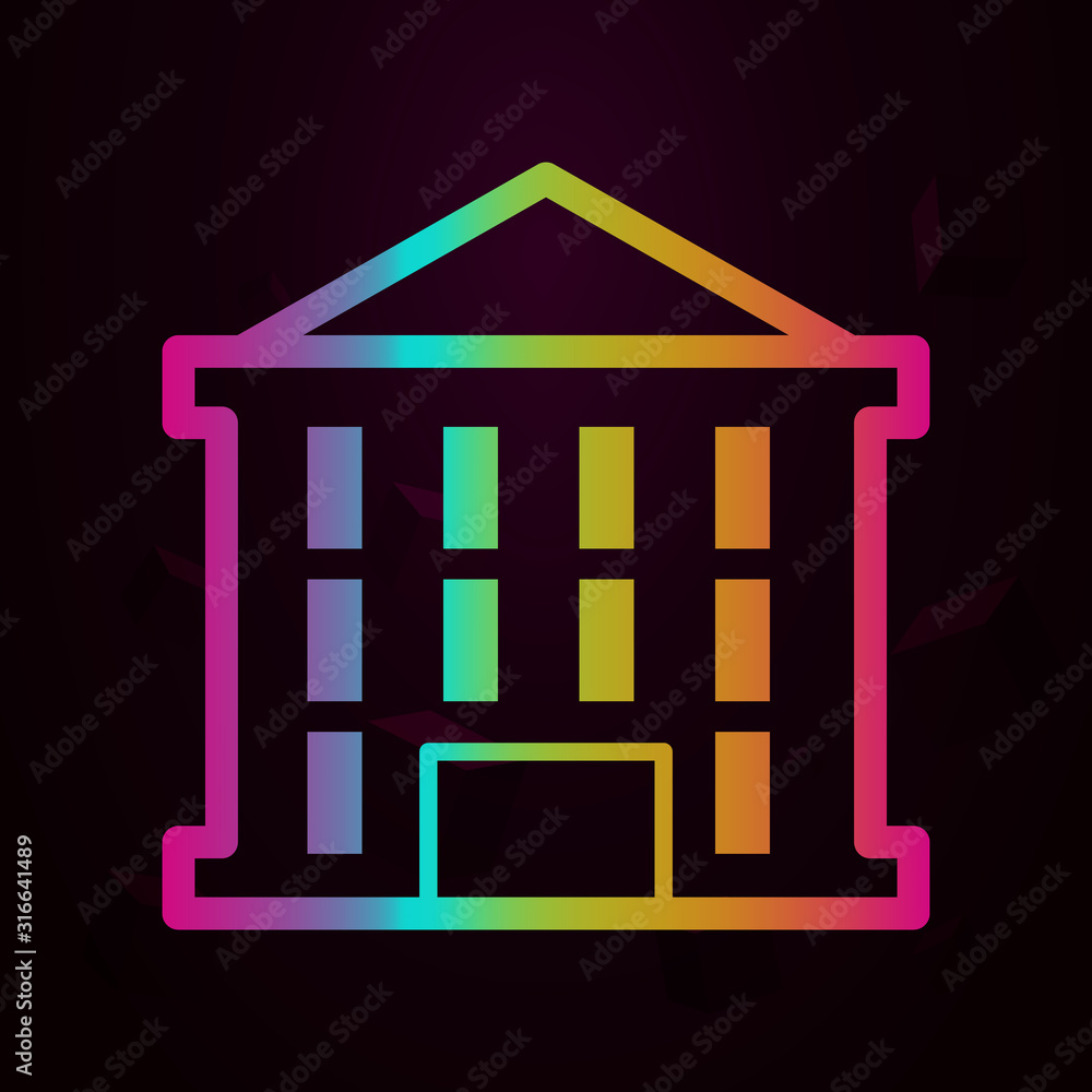 Poster building nolan style icon. simple thin line, outline vector of buildings icons for ui and ux, websit