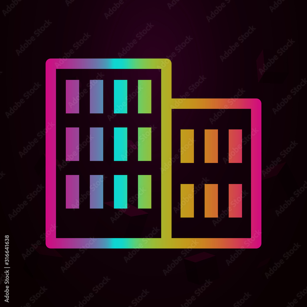 Poster residential building nolan style icon. simple thin line, outline vector of buildings icons for ui an