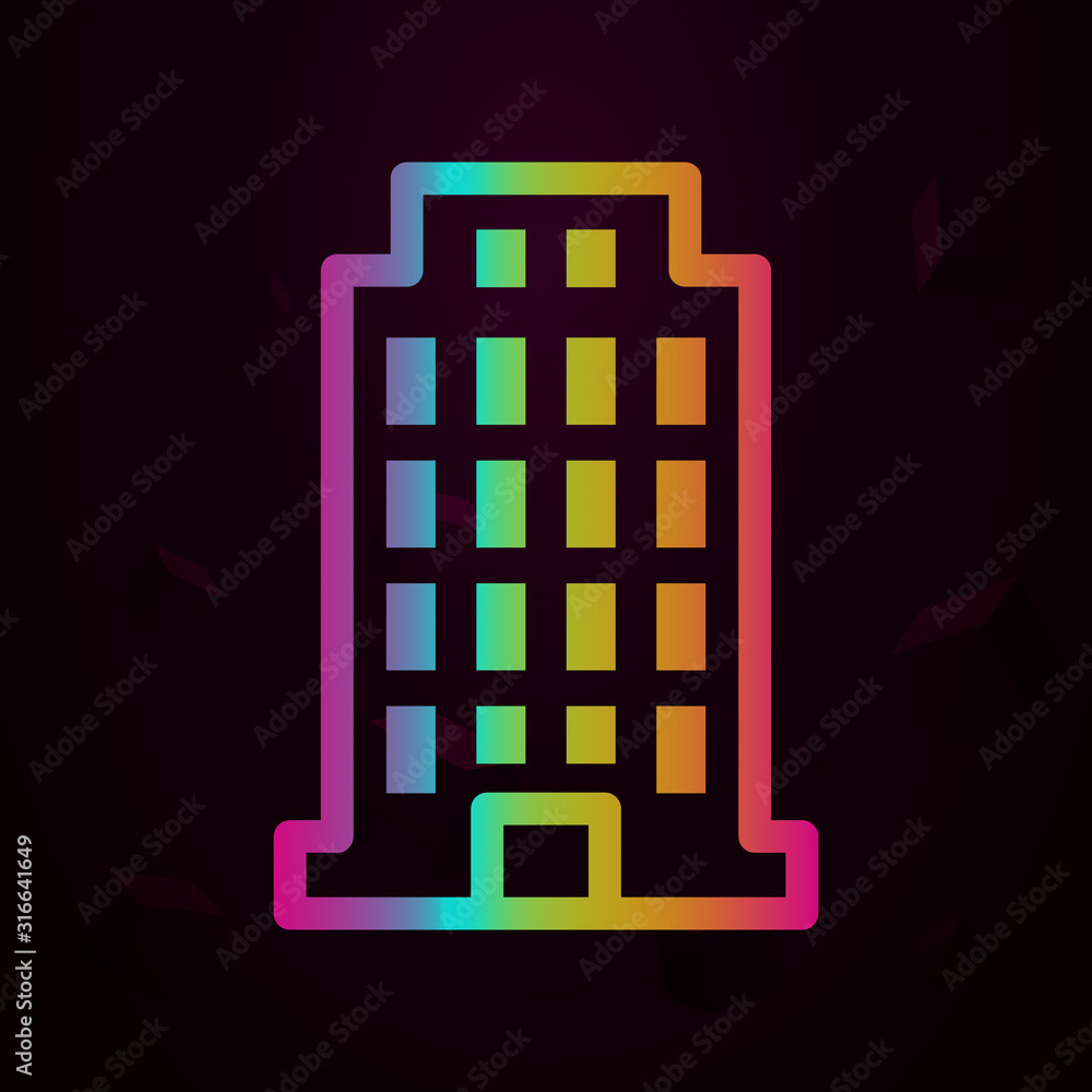 Poster residential building nolan style icon. simple thin line, outline vector of buildings icons for ui an