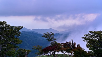 大台ヶ原山で見た日没直後の情景＠奈良