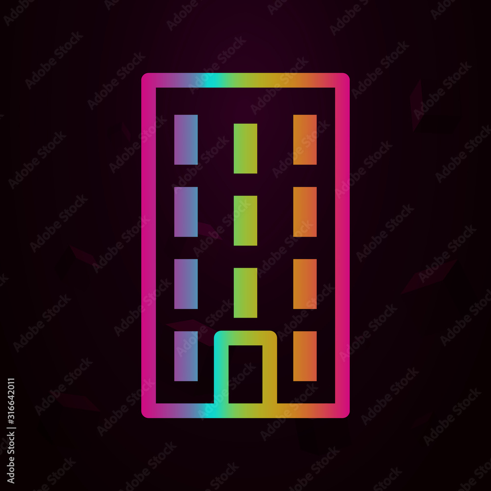 Poster residential building nolan style icon. simple thin line, outline vector of buildings icons for ui an