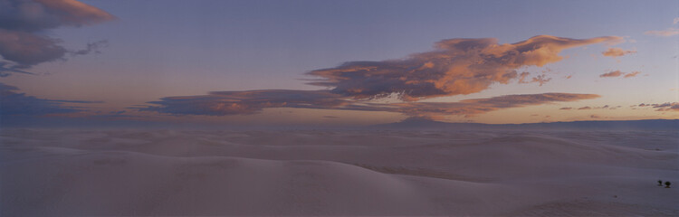 This is sunset over White Sands National Monument.