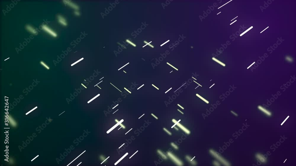 Poster abstract data particles moving in a cyberspace, leaving light trails and crossing in center of high-