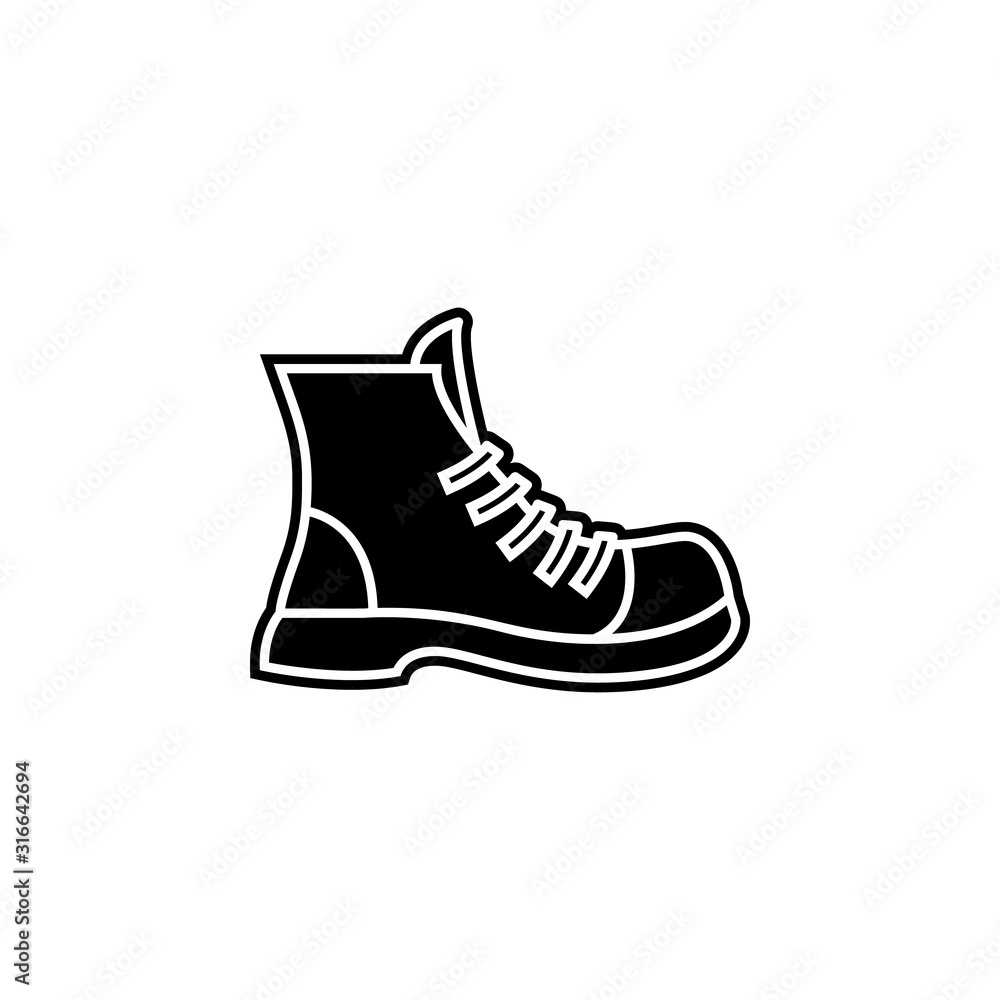 Poster boot icon. simple glyph, flat vector of camping icons for ui and ux, website or mobile application