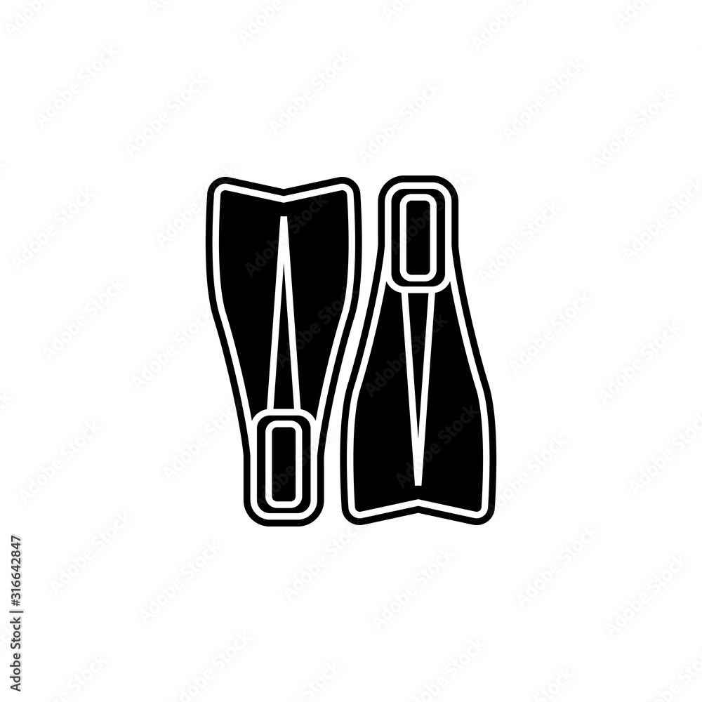 Poster flippers icon. simple glyph, flat vector of camping icons for ui and ux, website or mobile applicati