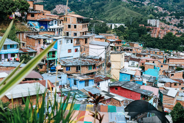 Fototapeta na wymiar Comuna 13 neighbourhood in Medellín