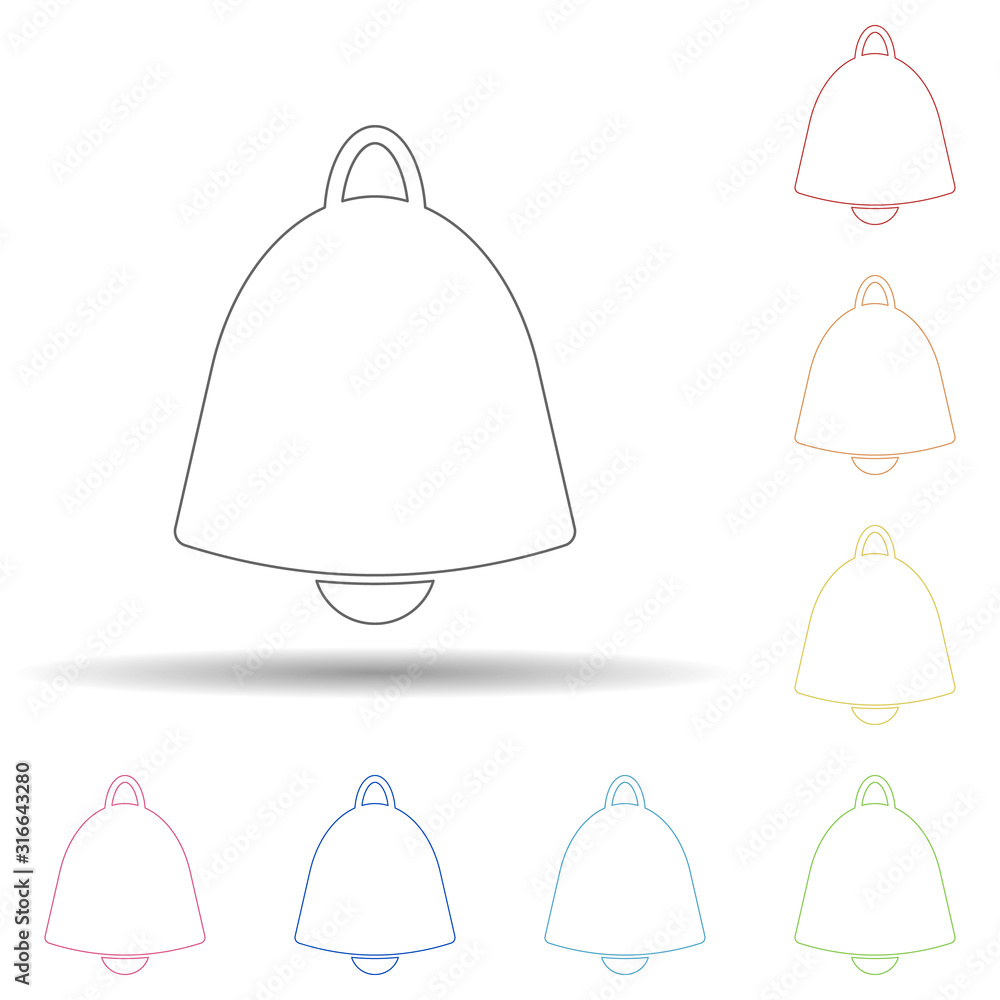 Poster colored bell in multi color style icon. simple thin line, outline vector of web icons for ui and ux,