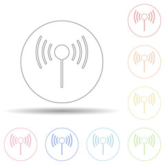 Colored access point in multi color style icon. Simple thin line, outline vector of web icons for ui and ux, website or mobile application
